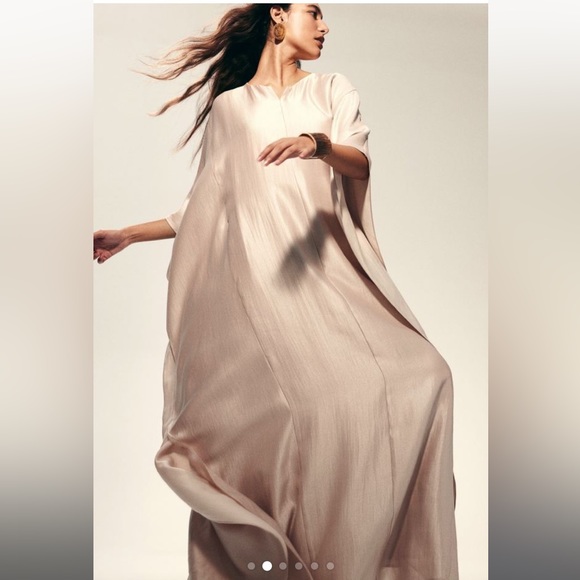 NUDE SHIMMERING KAFTAN - Picture 3 of 8